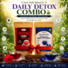 Kadambari Daily Detox Combo featuring Hibiscus Flower Tea and Butterfly Pea Flower Tea with brewed herbal teas and natural ingredients.