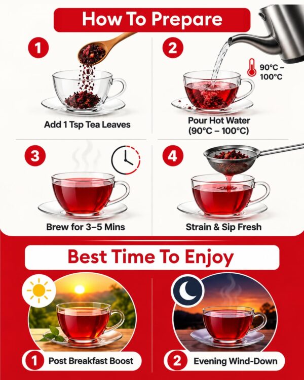 How to prepare hibiscus tea in four steps, and the best times to drink it