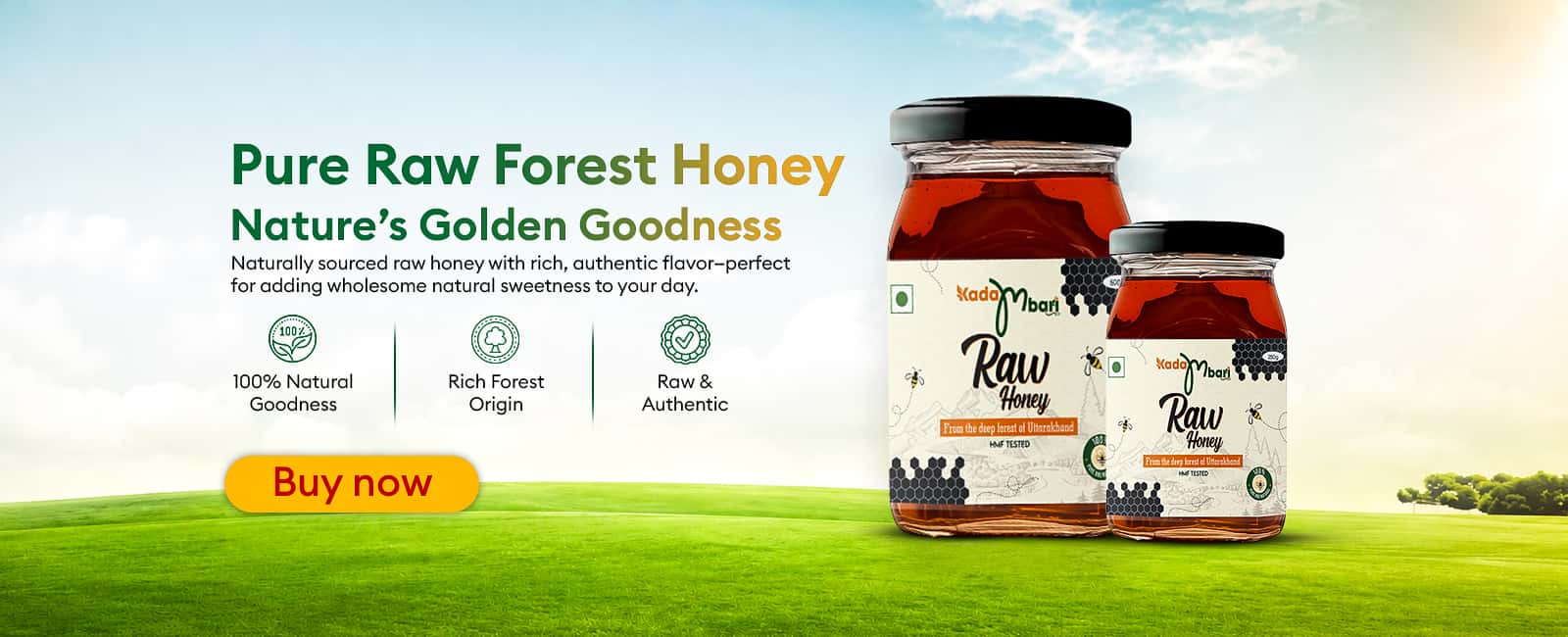 Kadambari Pure Raw Forest Honey banner
